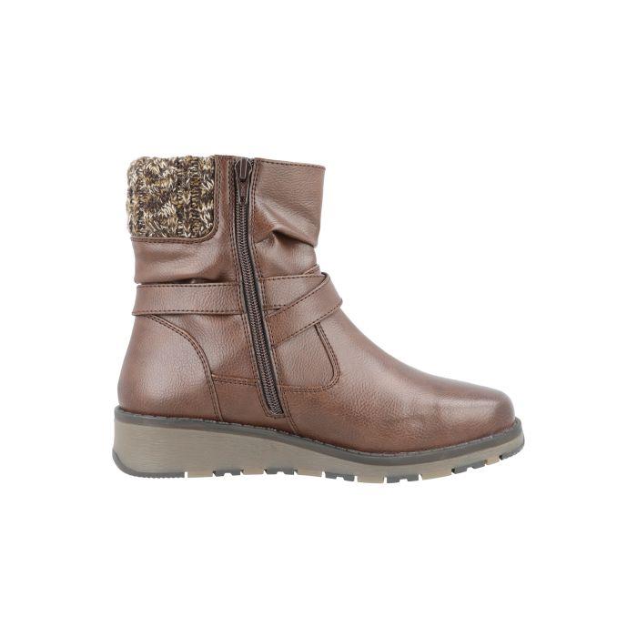 Women's Wide Fit DB Mink Boots in Black Synthetic - Image 1
