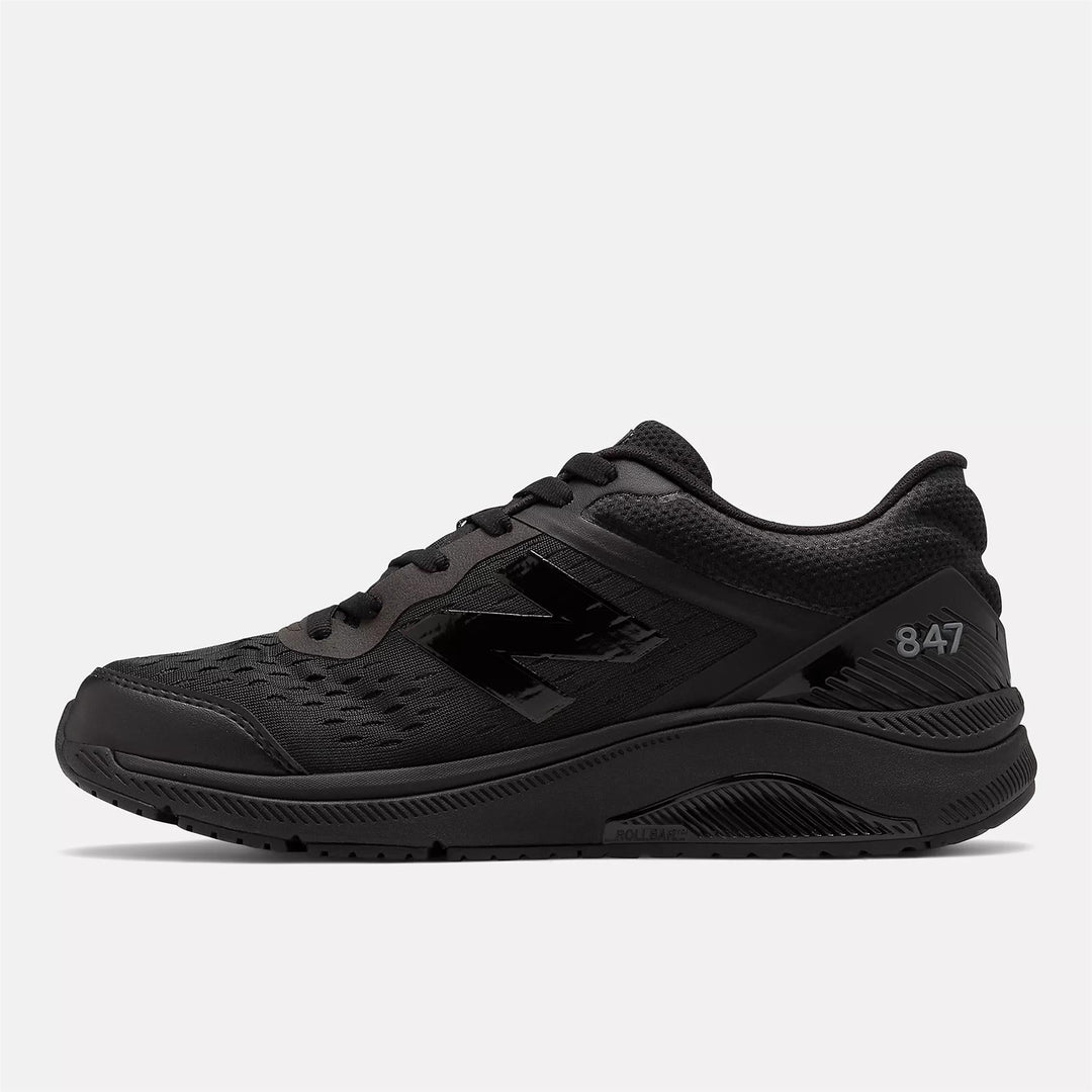 Women's Wide Fit New Balance MW847CB4 Rollbar Stability Walking Trainers in Black - Image 3