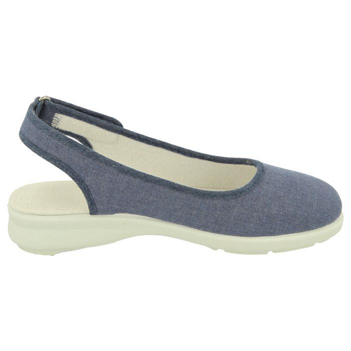 Women's Wide Fit DB Madonna Shoes in Denim Blue Textile - Image 4