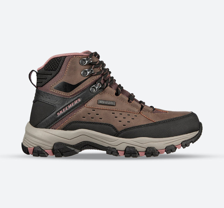 Women's Wide Fit Skechers 2E |Relaxed Fit| 158257 Selmen Hiking Waterproof Outdoor Boots in Chocolate - Image 1