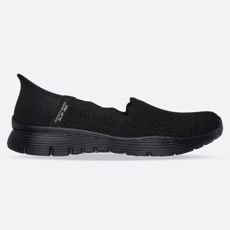 Women's Wide Fit Skechers 158980 Slip-ins Seager Believe It Shoes in Black - Image 1