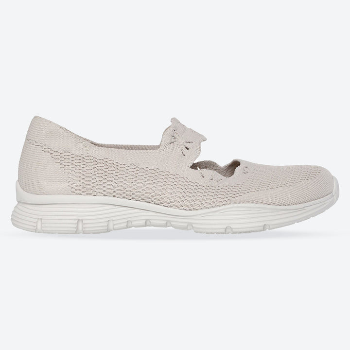 Women's Wide Fit Skechers 159078 Seager Cute N' Coy Shoes in Natural - Image 1