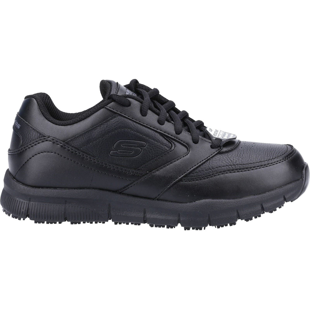 Women's Wide Fit Skechers 77235EC Nampa Wyola Occupational Trainers in Black - Image 2