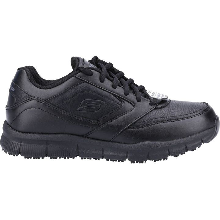Women's Wide Fit Skechers 77235EC Nampa Wyola Occupational Trainers in Black - Image 1