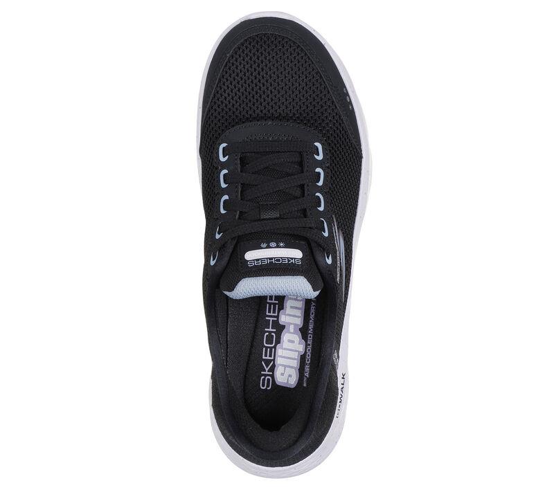 Women's Wide Fit Skechers 124846 Go Walk Flex Clear Creek Trainers in Black/Mauve - Image 5