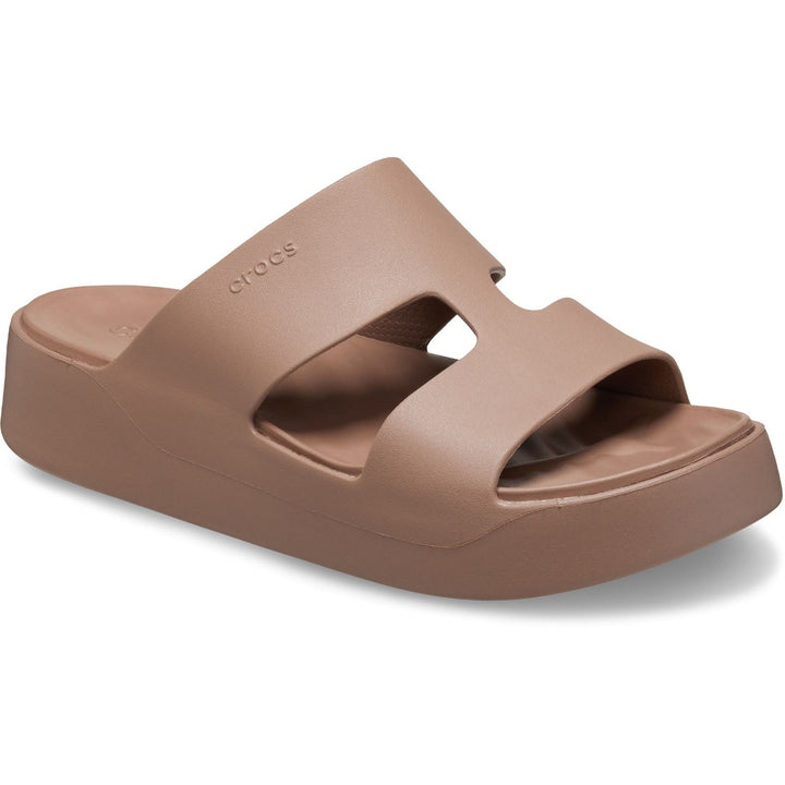 Women's Crocs 209409 Getaway Platform H-Strap Slippers in Latte - Image 1