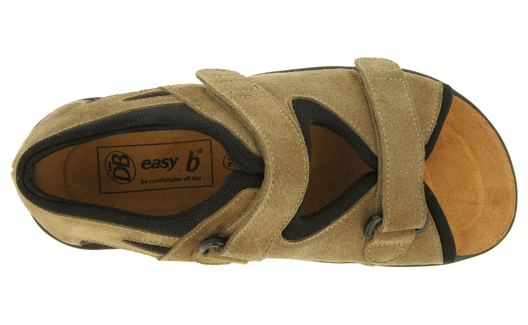 Womens Wide Fit DB Starling Sandals in Taupe Suede - Image 10