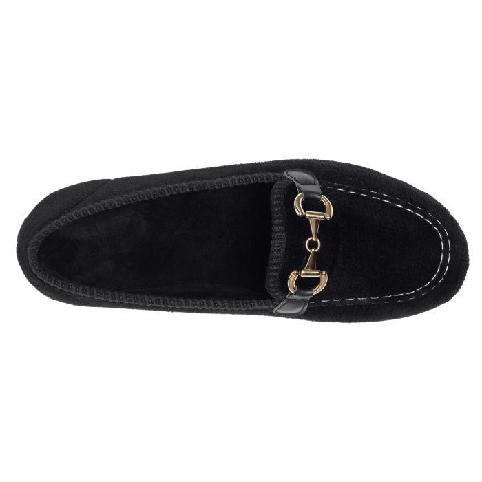Womens Wide Fit DB Martha Slippers in Black - Image 5