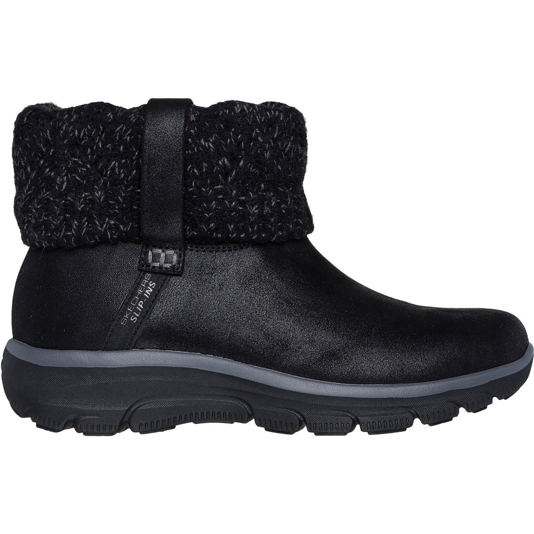 Women's Wide Fit Skechers 168033 Slip-ins Easy Going Cozy Weather 2 Boots in Black - Image 2