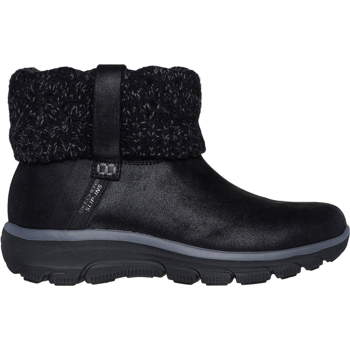 Women's Wide Fit Skechers 168033 Slip-ins Easy Going Cozy Weather 2 Boots in Black - Image 1