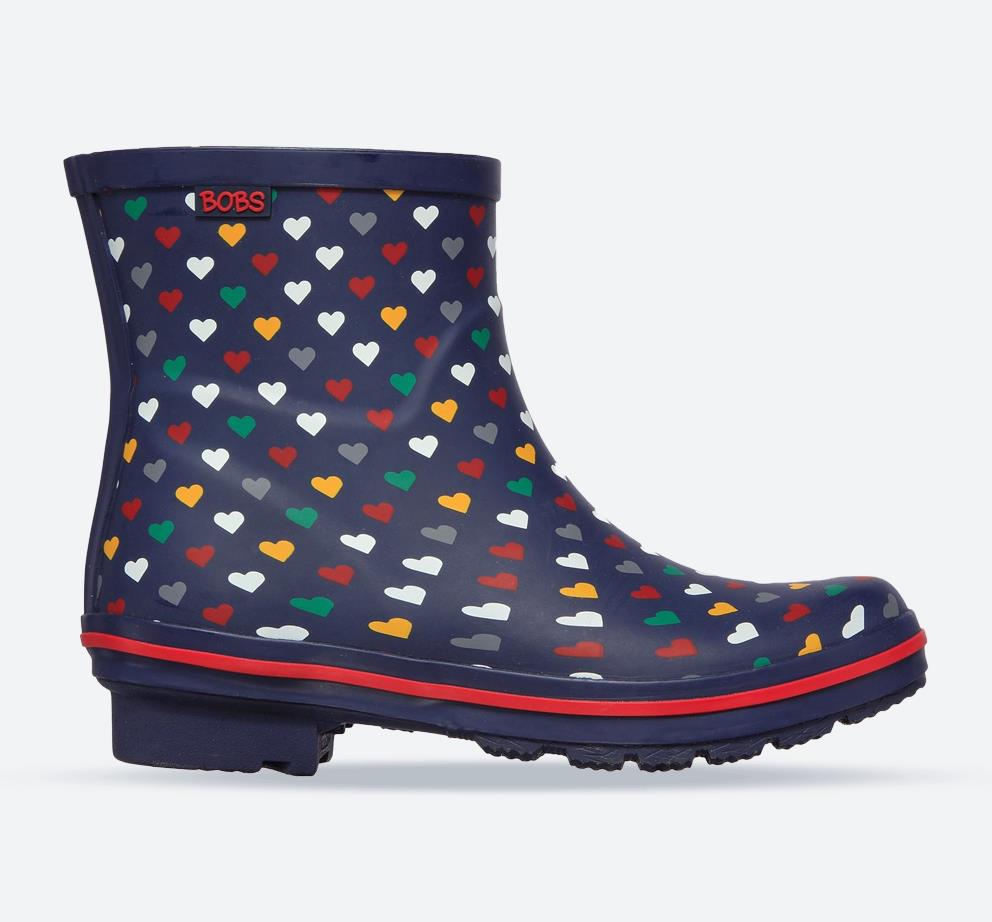 Women's Wide Fit Skechers 113378 Bobs Rain Check Love Splash Trainers in Navy/Multi - Image 1