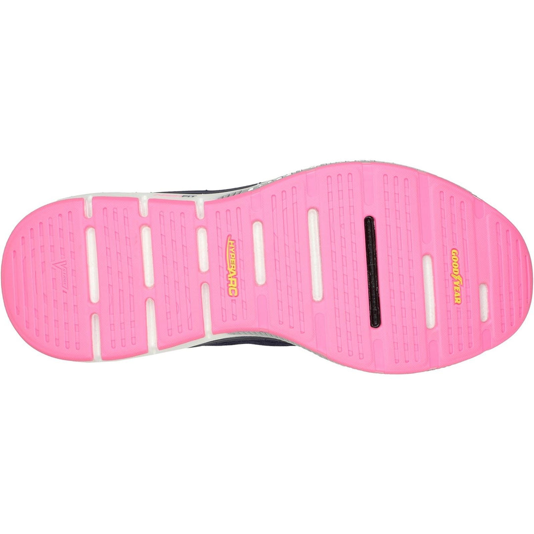 Women's Wide Fit Skechers 124933 Go Walk Workout Walker Trainers in Navy/Hot Pink - Image 6