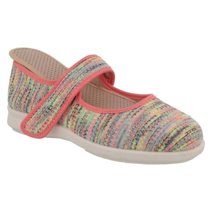 Women's Wide Fit DB Paloma Canvas Shoes in Blue / Multi Stretch - Image 10