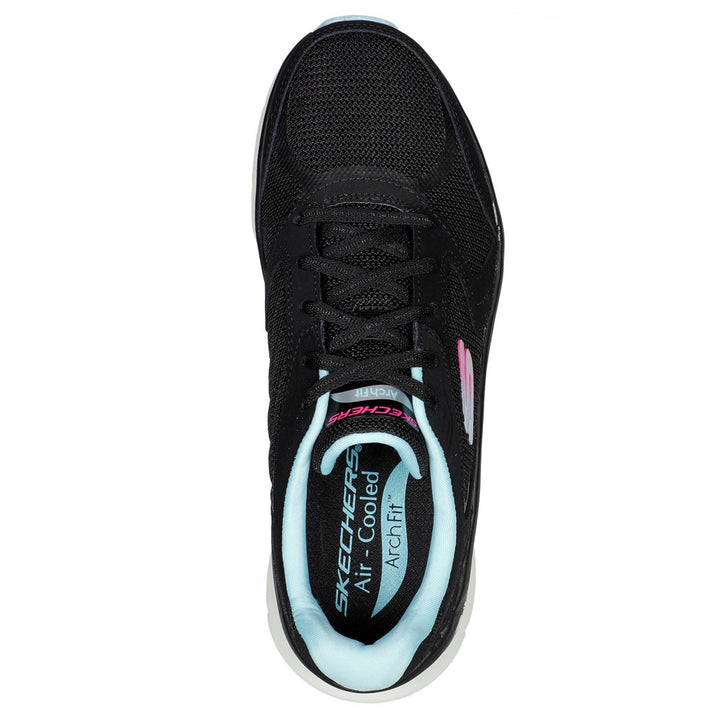Women's Wide Fit Skechers 149686 Arch Fit D'Lux Trainers - Black/Blue in Black/Blue - Image 1