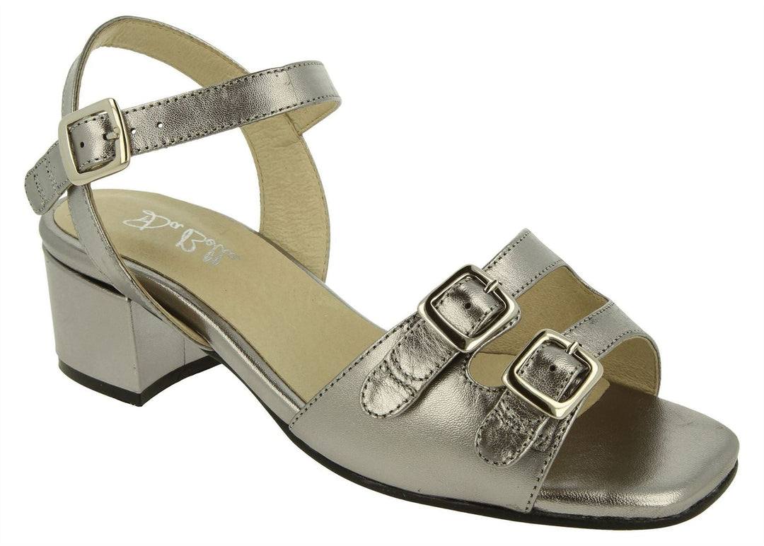 Womens Wide Fit DB Curlew Sandals in Black Leather - Image 8
