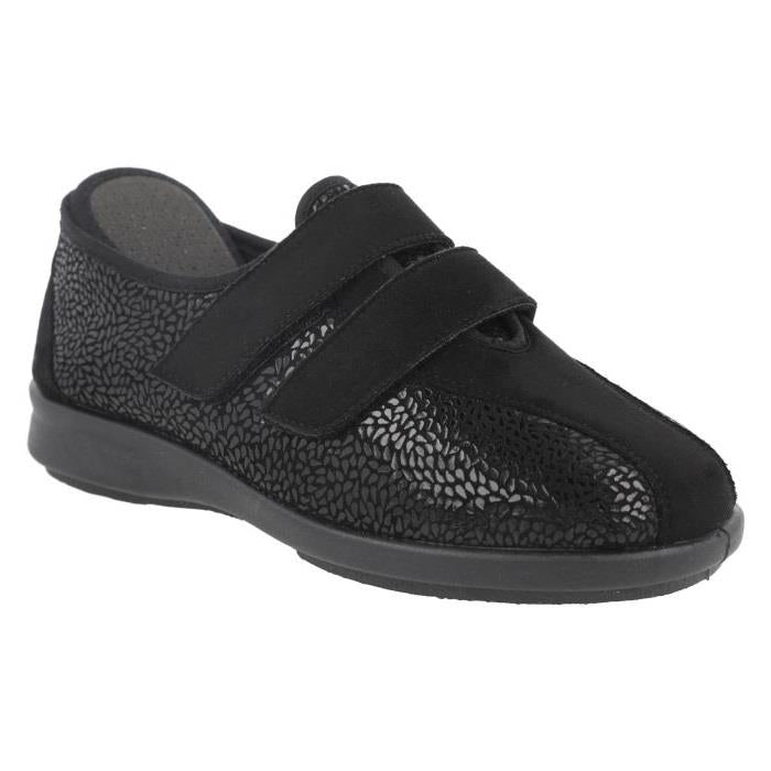 Women's Wide Fit DB Moon Wide Fit Shoes in Black Stretch - Image 4