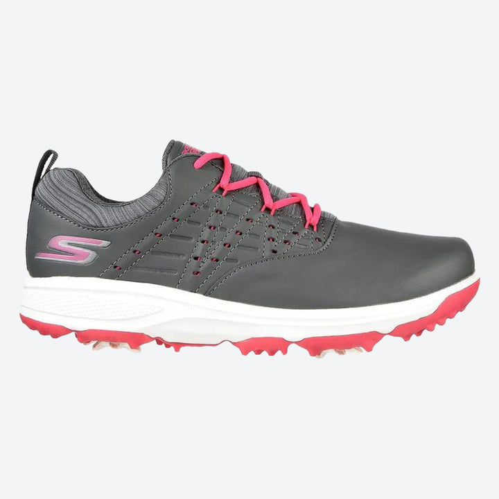 Women's Wide Fit Skechers 17001 Go Golf Pro V.2 Sports Trainers in Charcoal/Pink - Image 1