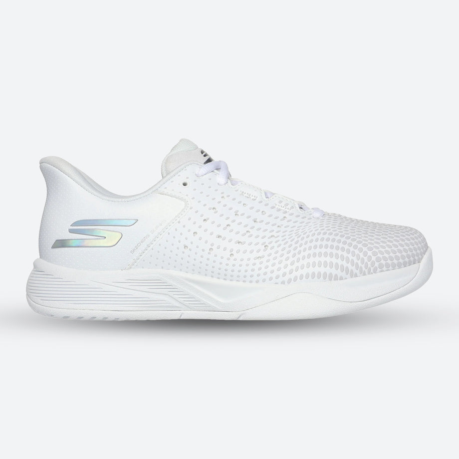 Womens Wide Fit Skechers 172101C Trainers in White/Navy Pink - Image 1