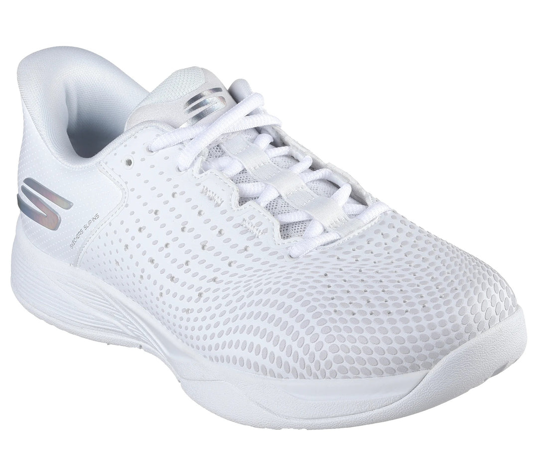 Womens Wide Fit Skechers 172101C Trainers in White/Navy Pink - Image 4