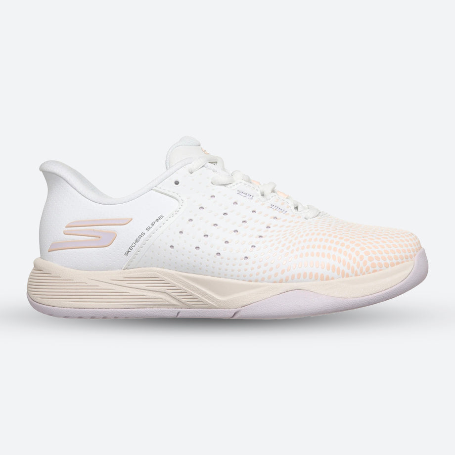 Womens Wide Fit Skechers 172101C Trainers in White/Navy Pink - Image 7