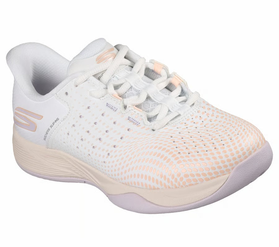 Womens Wide Fit Skechers 172101C Trainers in White/Navy Pink - Image 10