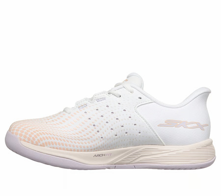 Womens Wide Fit Skechers 172101C Trainers in White/Navy Pink - Image 9