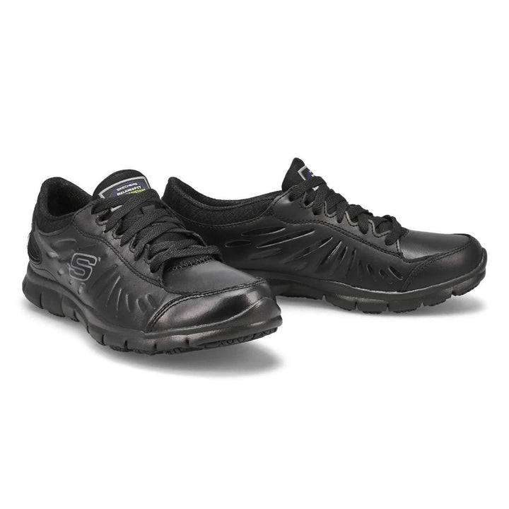 Women's Wide Fit Skechers 76551EC Eldred Occupational Trainers in Black - Image 1