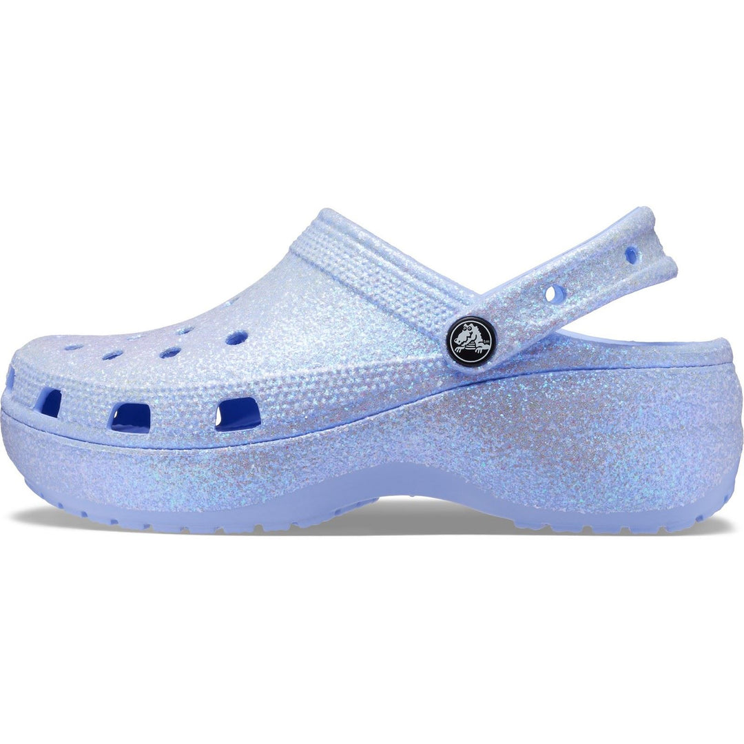 Women's Crocs 207241 Classic Platform Glitter Clog Sandals in Shitake - Image 6