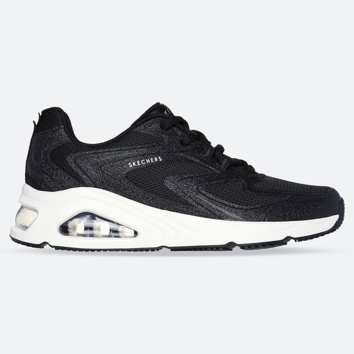 Women's Wide Fit Skechers 177411 Tres-Air Uno Glit Airy Trainers in Black - Image 1