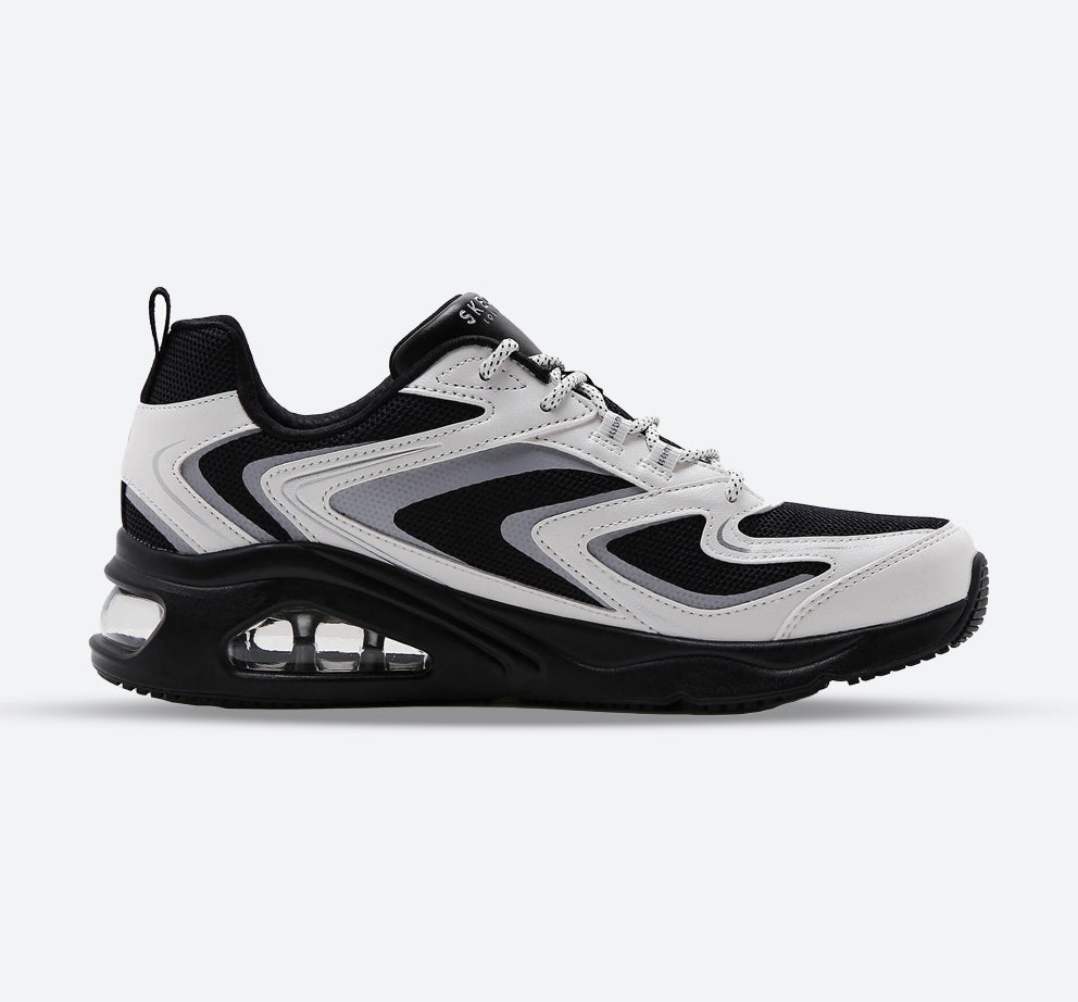 Women's Wide Fit Skechers 177424 Tres Air Uno Street Fl Air Trainers in Black/White - Image 1
