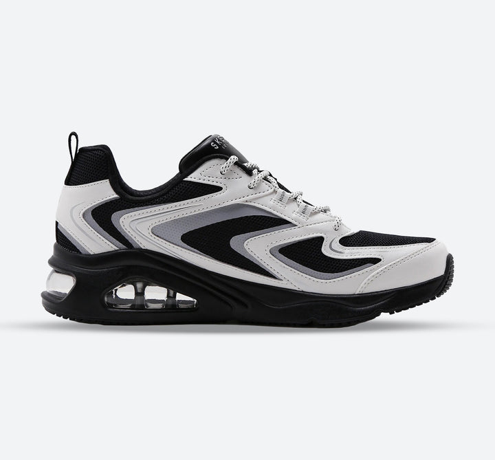 Women's Wide Fit Skechers 177424 Tres Air Uno Street Fl Air Trainers in Black/White - Image 1