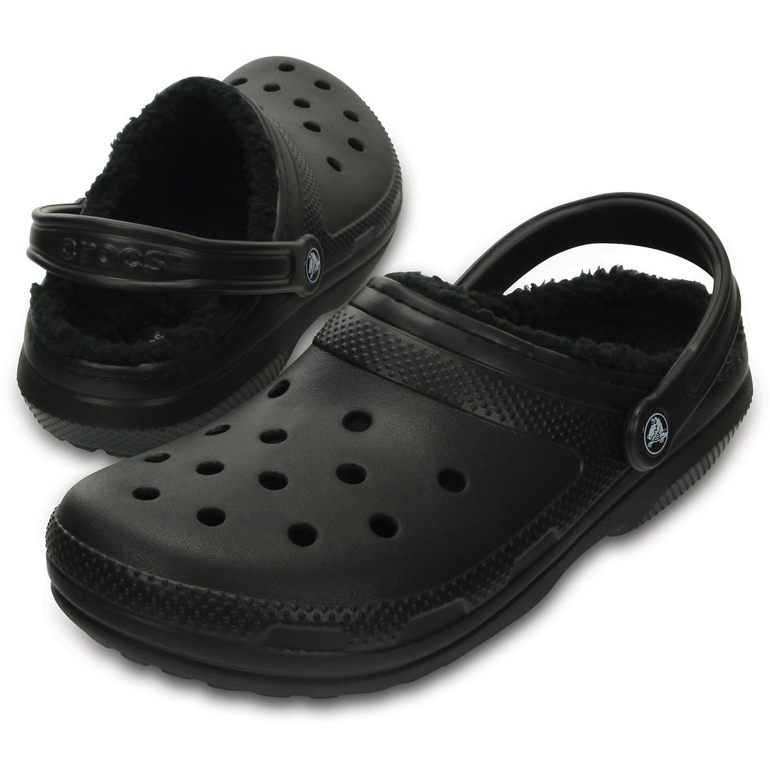 Women's Crocs 203591 Classic Lined Clog Sandals in Black - Image 5