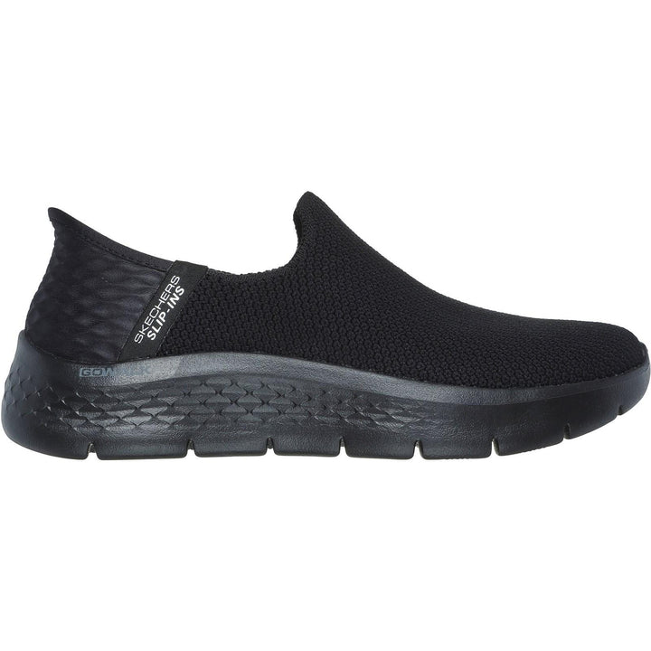 Women's Wide Fit Skechers Slip-ins 124820 Go Walk Flex Sunset Trainers in Black - Image 1