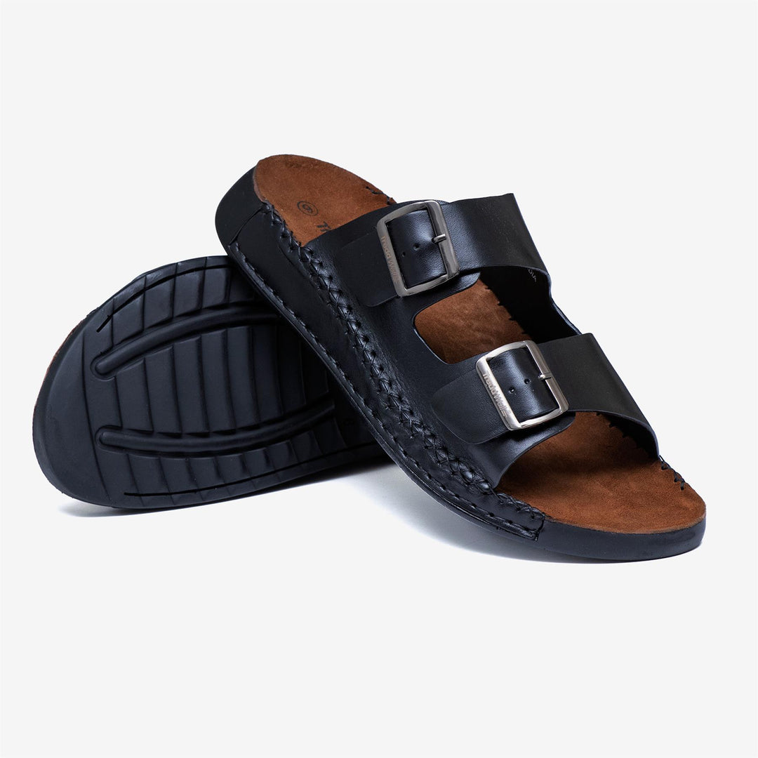Men's Wide Fit Tredd Well Miami Sandals in Black - Image 7