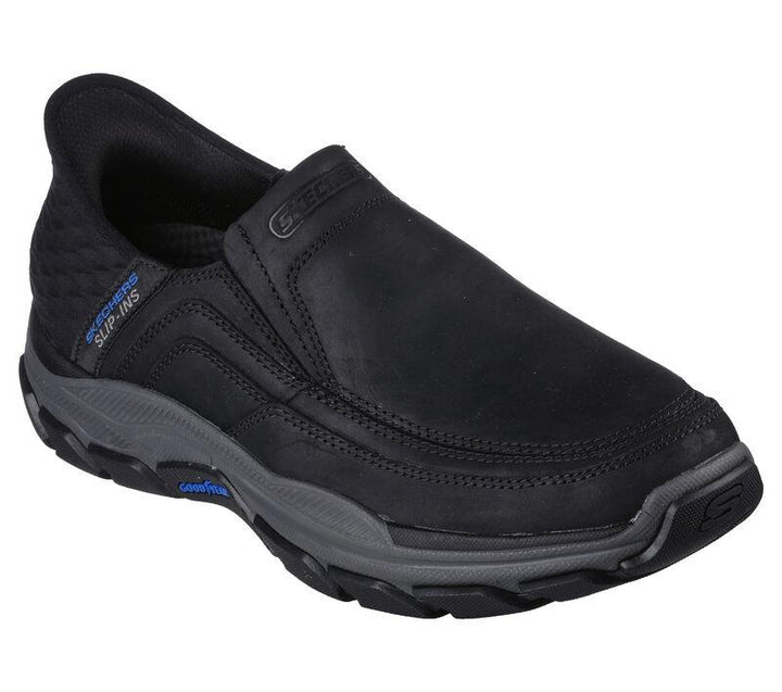 Men's Wide Relaxed Fit Skechers 204810 Slip-ins Rf Respected Elgin Trainers - Black in Black - Image 1