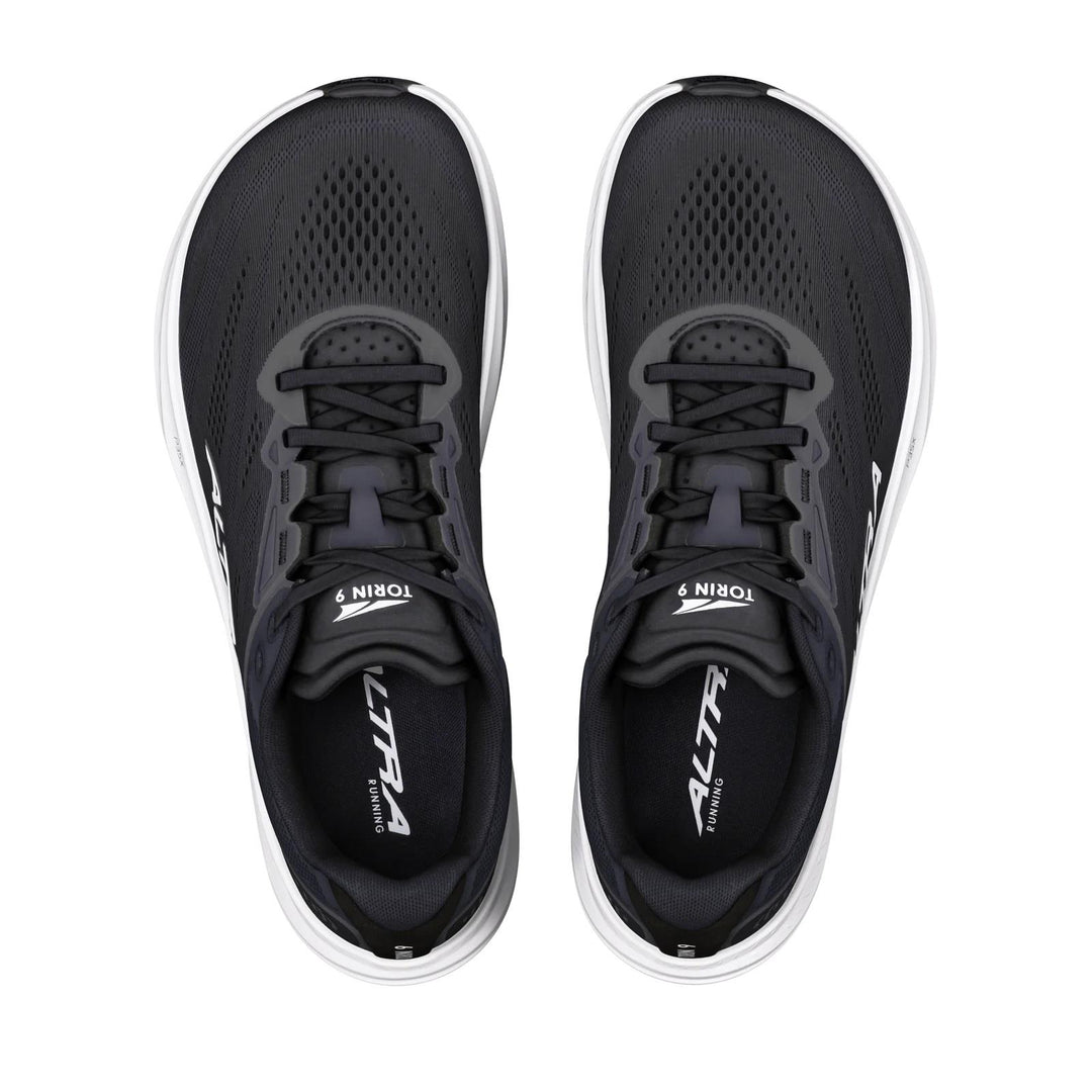 Men's Wide Fit Altra Torin 9 Trail Running Trainers in Black/White/Black - Image 5