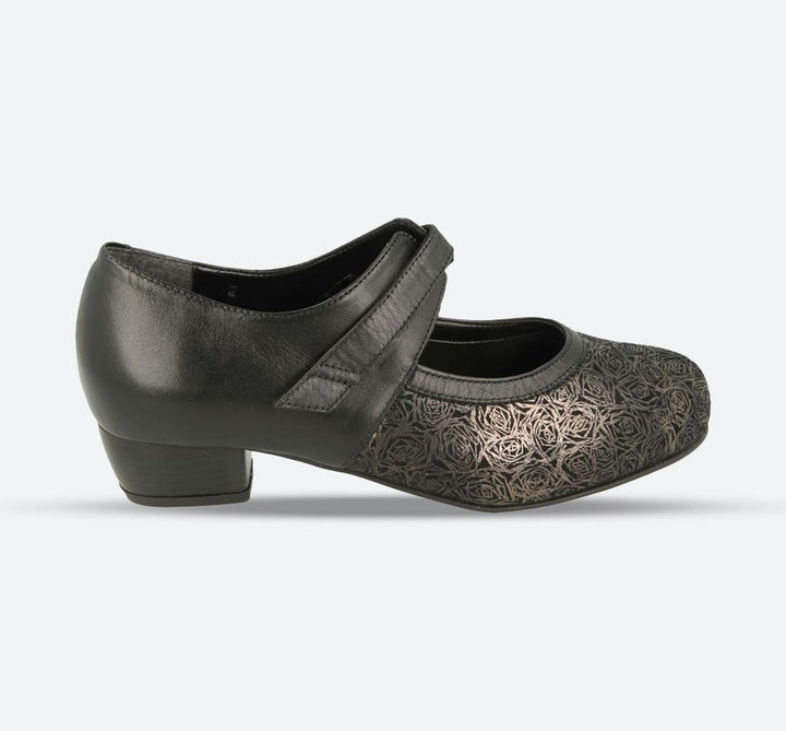 Womens Wide Fit DB Constance Shoes in Black - Image 1