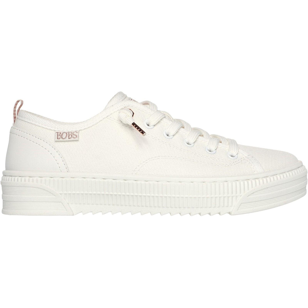Women's Wide Fit Skechers 114640 Bobs Copa Canvas Shoes in Off White - Image 7