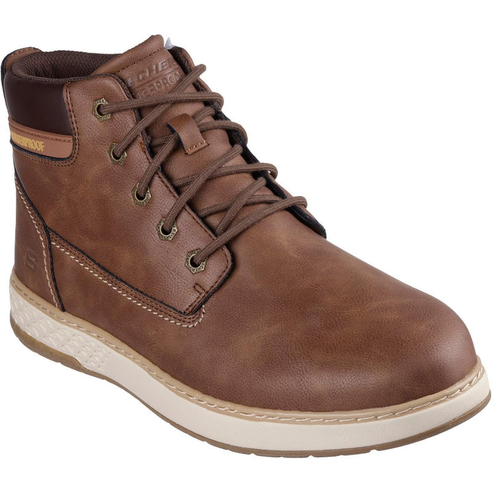 Men's Relaxed Fit Skechers 205235 Garlan Deno Waterproof Boots in Charcoal - Image 1
