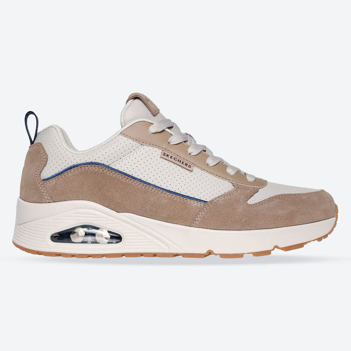 Men's Wide Fit Skechers 183011 Uno Stacre 2.0 Trainers in Sand - Image 1