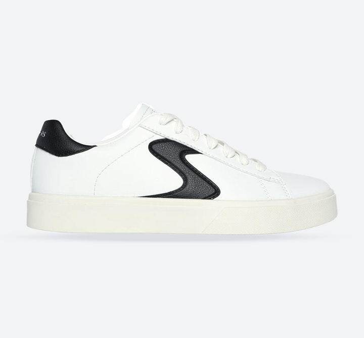 Women's Wide Fit Skechers 185016 Eden Lx Beaming Trainers in White/Black - Image 1