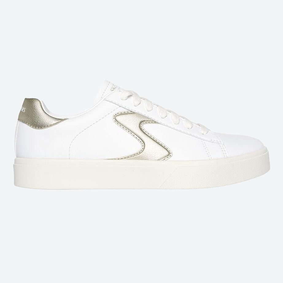 Women's Wide Fit Skechers 185016 Eden Lx Beaming Trainers in White/Black - Image 7