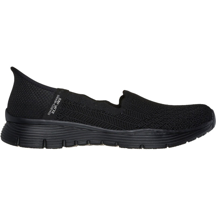 Women's Wide Fit Skechers 158980 Slip-ins Seager Believe It Shoes in Black - Image 1