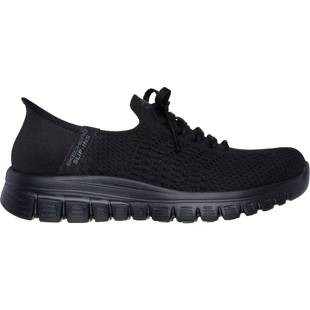 Women's Wide Fit Skechers 100736 Slip-ins Graceful First Blush Trainers in Black - Image 2