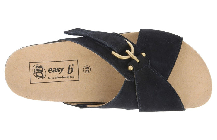Womens Wide Fit DB Raja Sandals in Tan Suede - Image 1