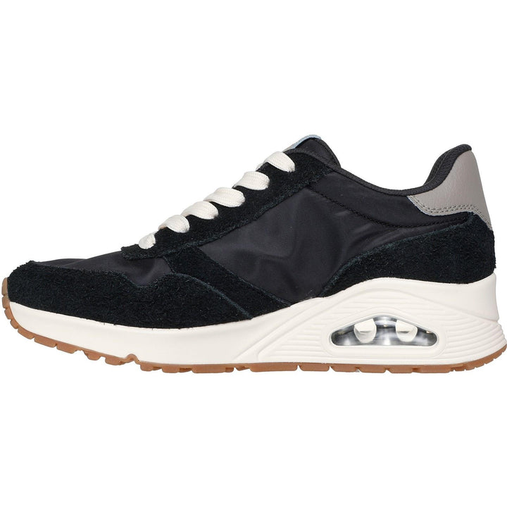 Women's Wide Fit Skechers 177857 Uno Vintage Dayz Trainers in Black - Image 1