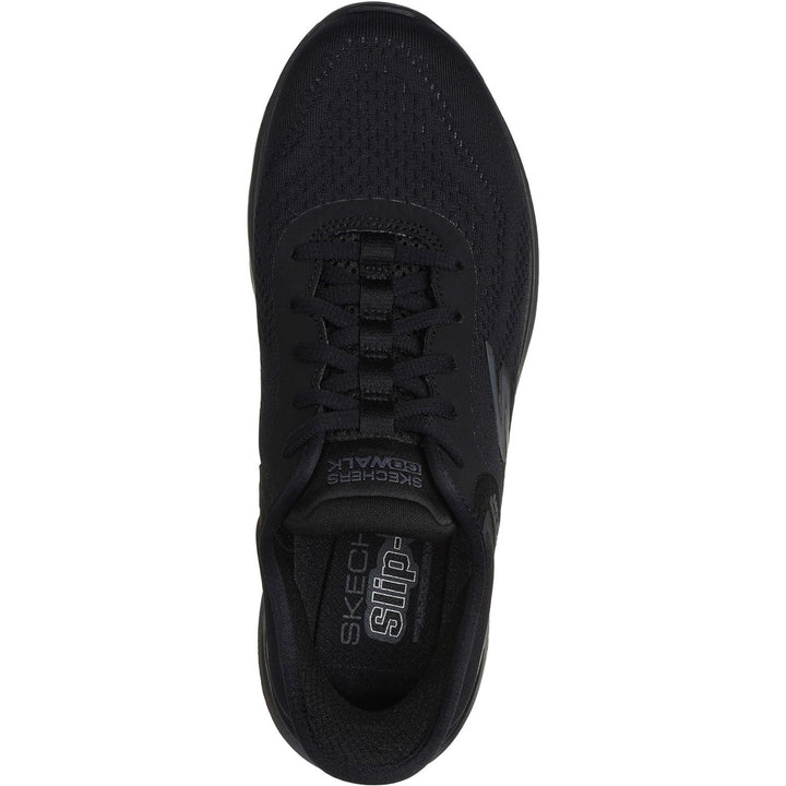 Women's Wide Fit Skechers 125233 Slip-ins Go Walk 7 Valin Trainers in Black - Image 1