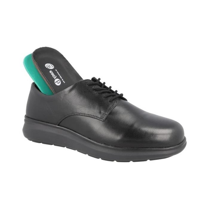 Men's Wide Fit DB Elvis Shoes in Black Leather - Image 1