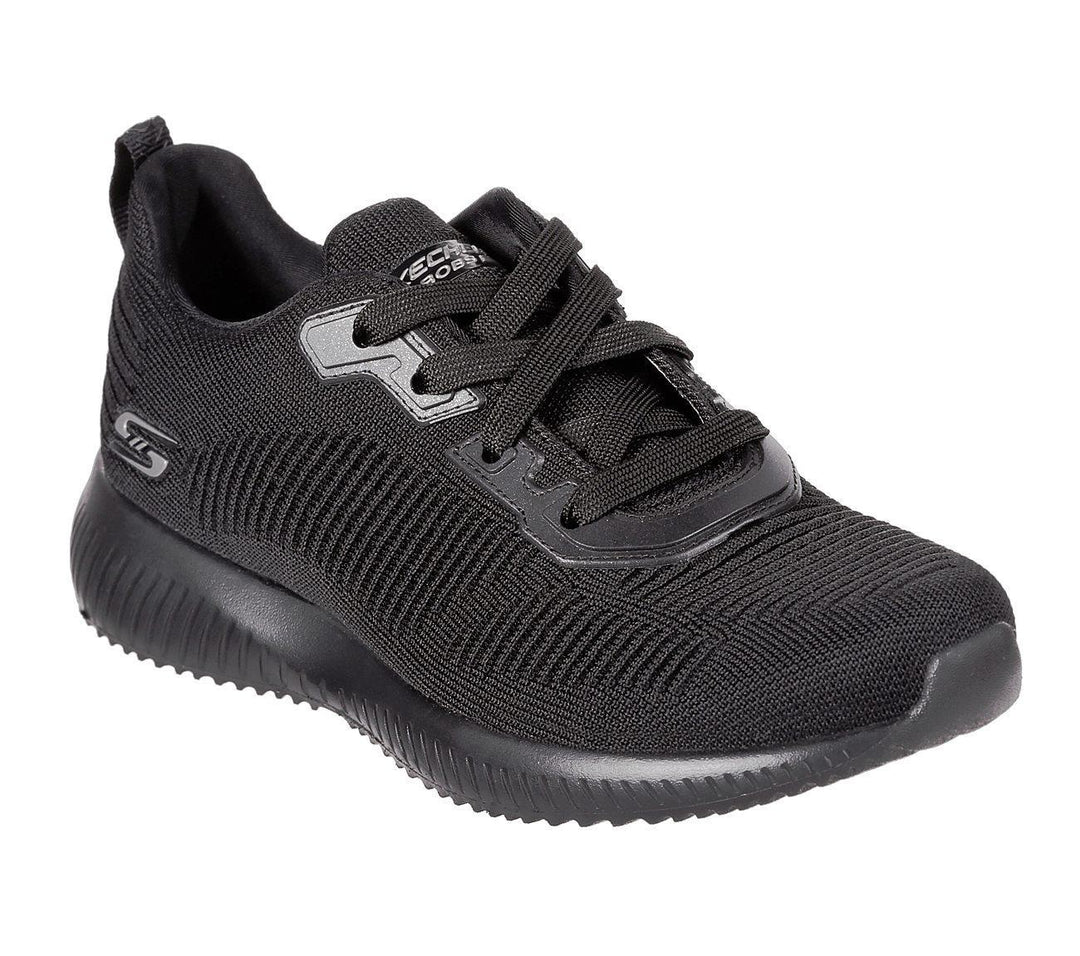 Womens Wide Fit Skechers 32504 Bobs Tough Talk Trainers - Black in Black - Image 3
