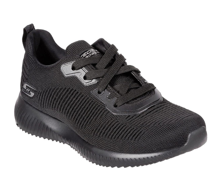 Womens Wide Fit Skechers 32504 Bobs Tough Talk Trainers - Black in Black - Image 1